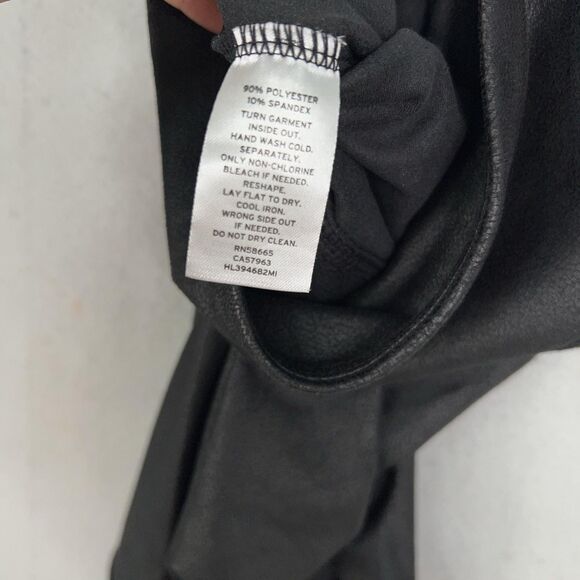 Trouve Leggings Women Medium Black Faux Leather High Rise Stretch Edgy Goth Rock - Picture 5 of 16